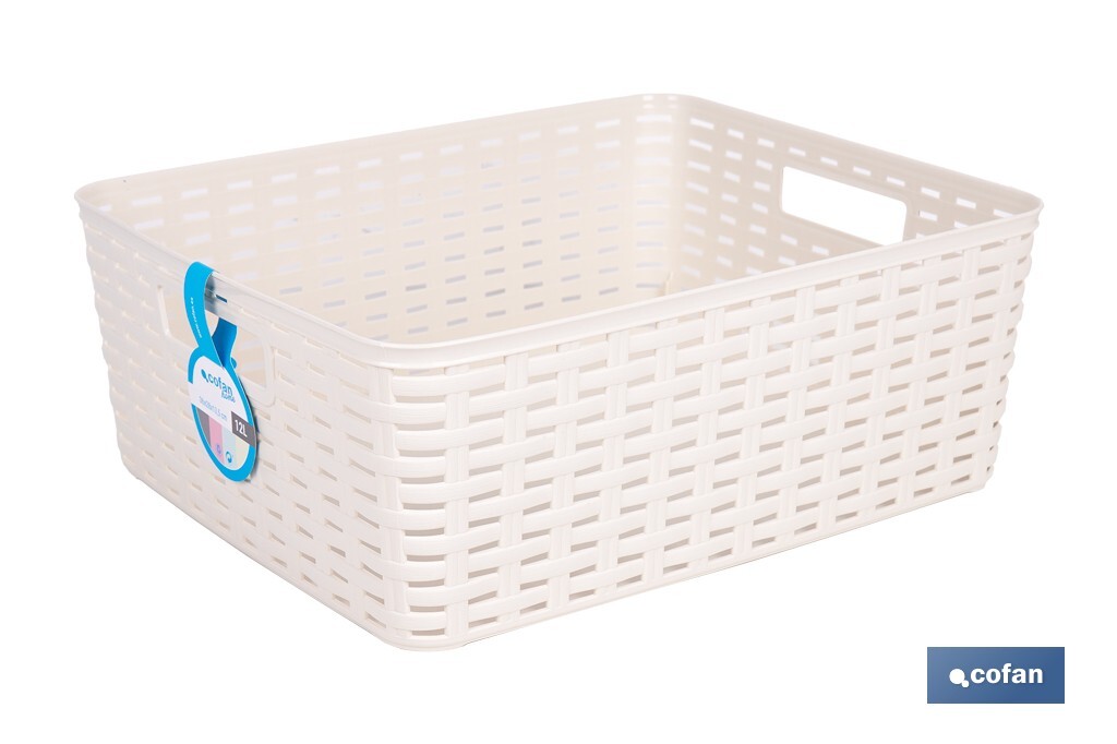 CESTA  MULTIUSOS 12L 36X28X13.5 cm BEIGE venta unitaria