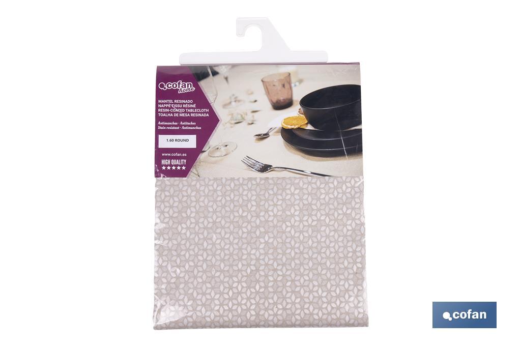 MANTEL REDONDO PETALOS ANTIMANCHAS RESINADO JACQUARD CONFECCIONADO 50% ALGODÓN 50% POLIESTER 1,80 M