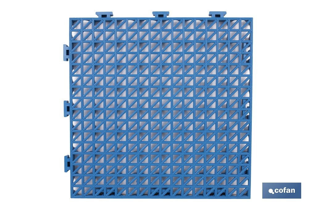 SET DE 4 UDS. LOSETA ALVEOLADA AZUL DE PVC 33 X 33 X 2 CM