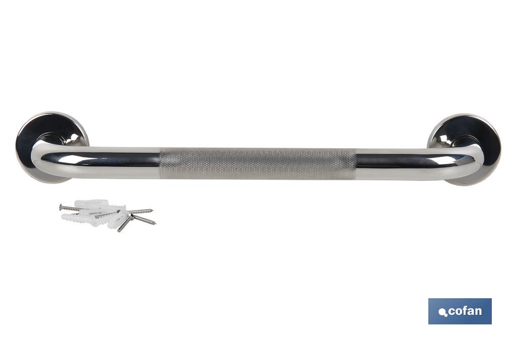 BARRA DE APOYO RECTA ANTIDESLIZANTE DE ACERO INOXIDABLE 304 (30 X 2.5 CM)