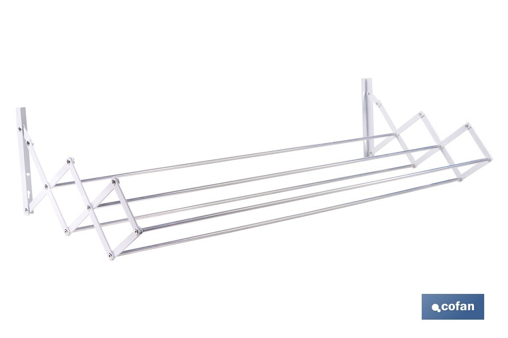 TENDEDERO EXTENSIBLE PARA PARED EN ALUMINIO LACADO 100 CM