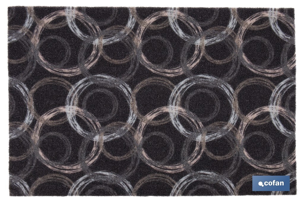 FELPUDO CON ESTAMPADO DIGITAL CÍRCULOS 50 x 70 CM