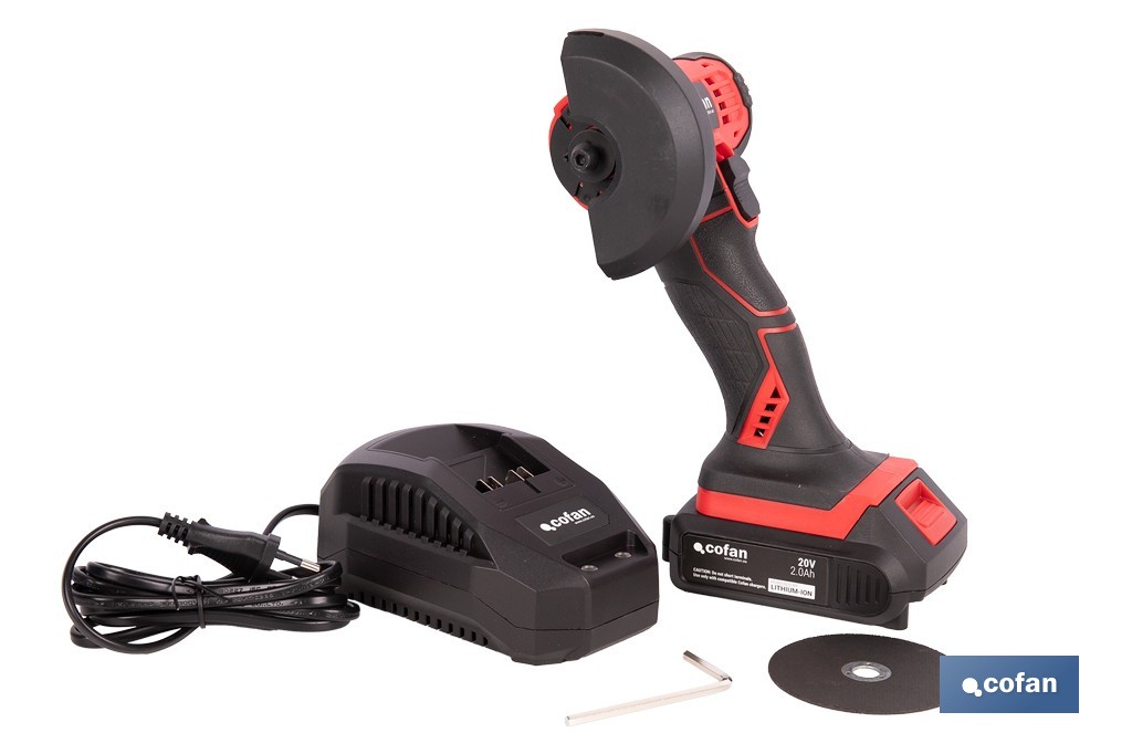 MINIAMOLADORA A BATERÍA LI-ION 20 V 19500 RPM 76 MM