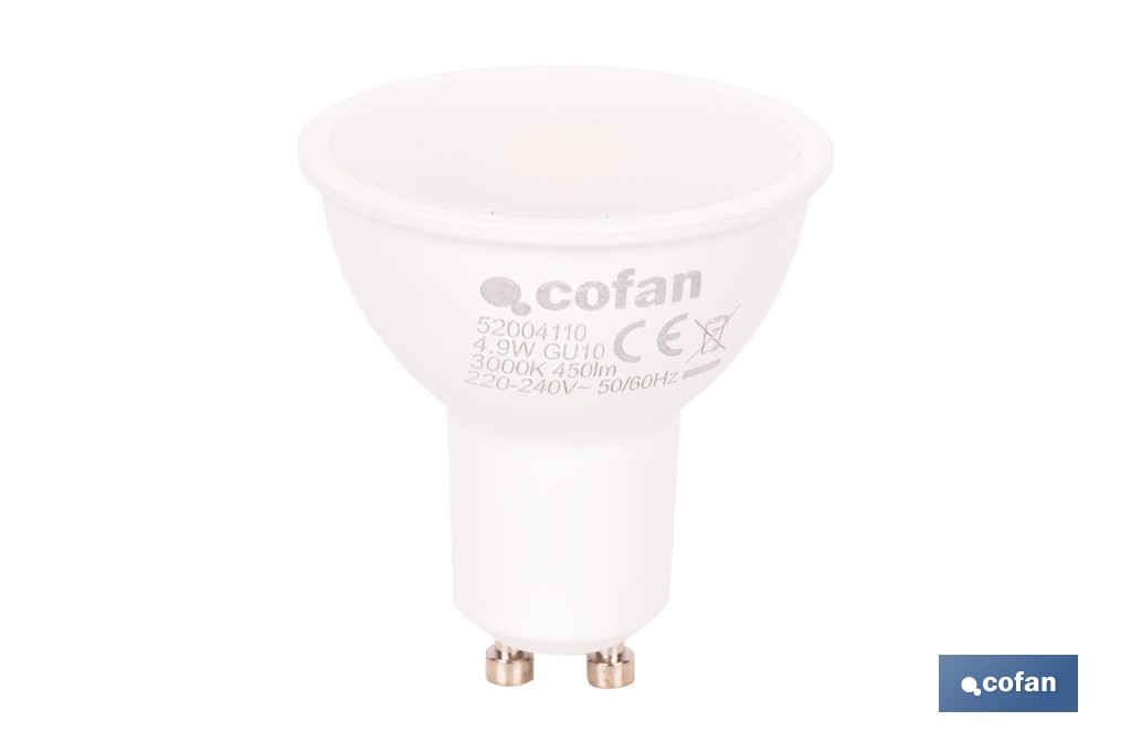 BOMBILLA LED GU10 4.9 W 450 LM 3000 K