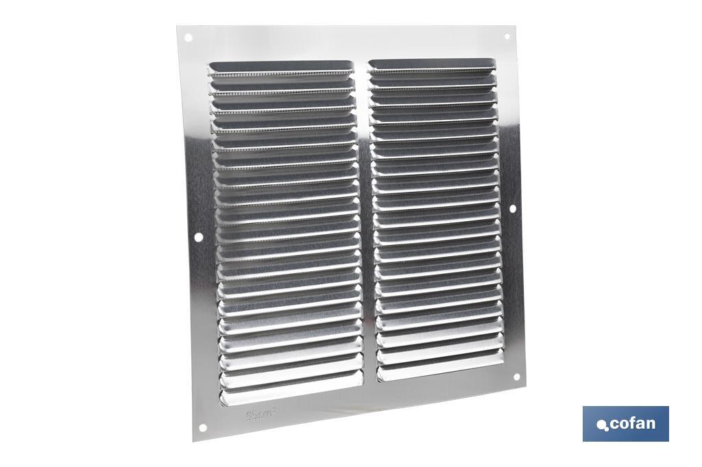 REJILLA DE VENTILACIÓN ALUMINIO CON MOSQUITERA 20 X 20 CM venta unitaria