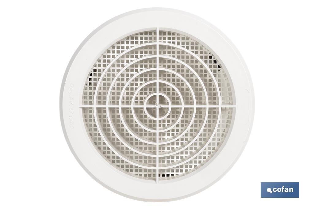 REJILLA DE VENTILACIÓN ABS BLANCO PARA EMPOTRAR A TUBO CON CLIP Ø12-14 CM venta unitaria
