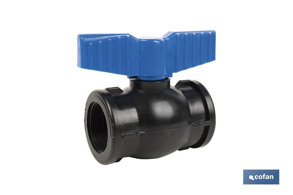 VÁLVULA DE BOLA ROSCA H-H PP PN16 1 1/2 X 1 1/2