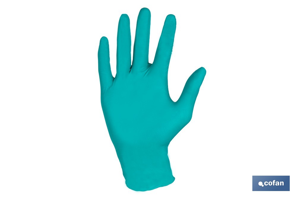 CAJA 100 UDS. GUANTES NITRILO VERDE COFAN PROTECCION FITOSANITARIOS T-M