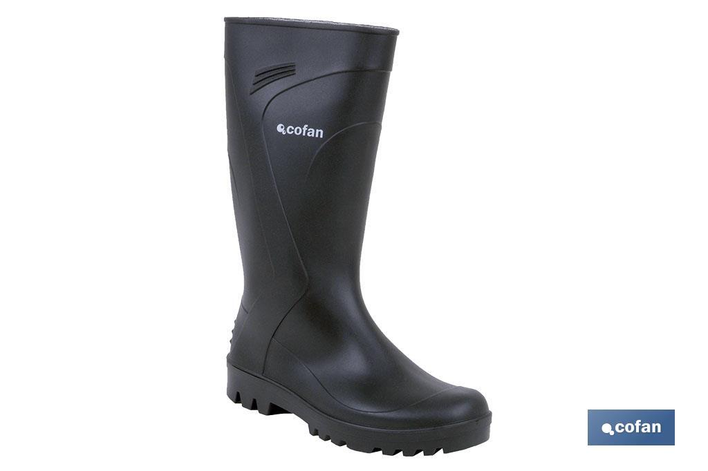 Bota de Agua PVC, Suela Antideslizante (Negra)