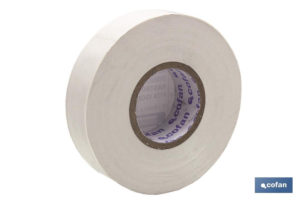 Cinta Aislante Blanca de PVC 20m x 19mm