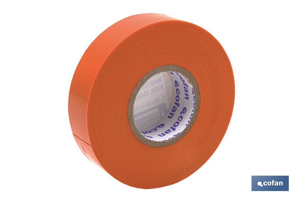 Cinta Aislante Naranja de PVC 20m x 19mm