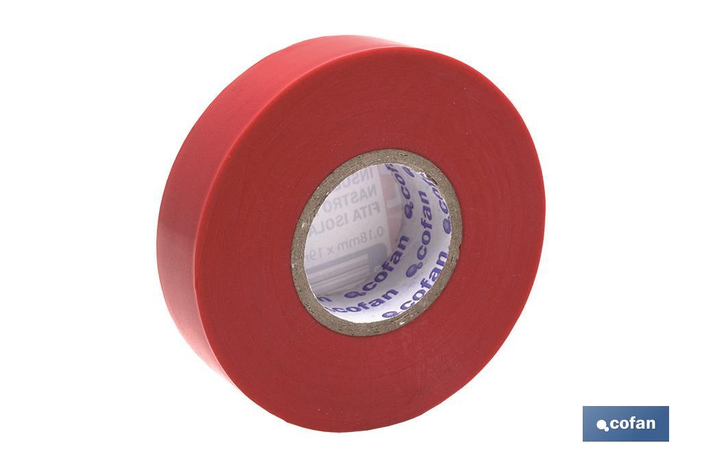 Cinta Aislante Roja de PVC 20m x 19mm