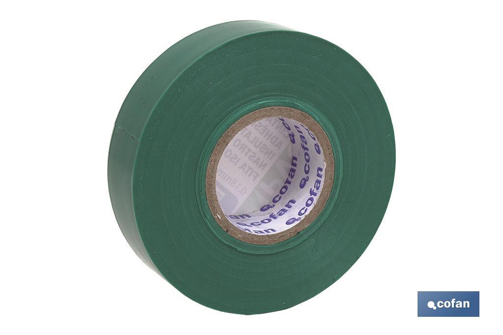 Cinta Aislante Verde de PVC 20m x 19mm