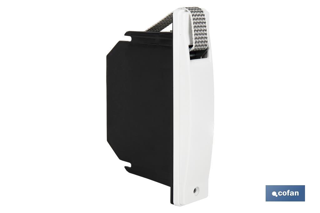 Recogedor de persianas compacto | Cinta en varios colores y embellecedor | Medidas de cinta 5,5 metros de longitud total