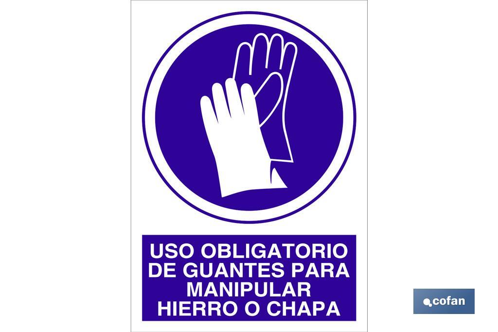 Uso obligatorio de guantes para manipular hierro o chapa