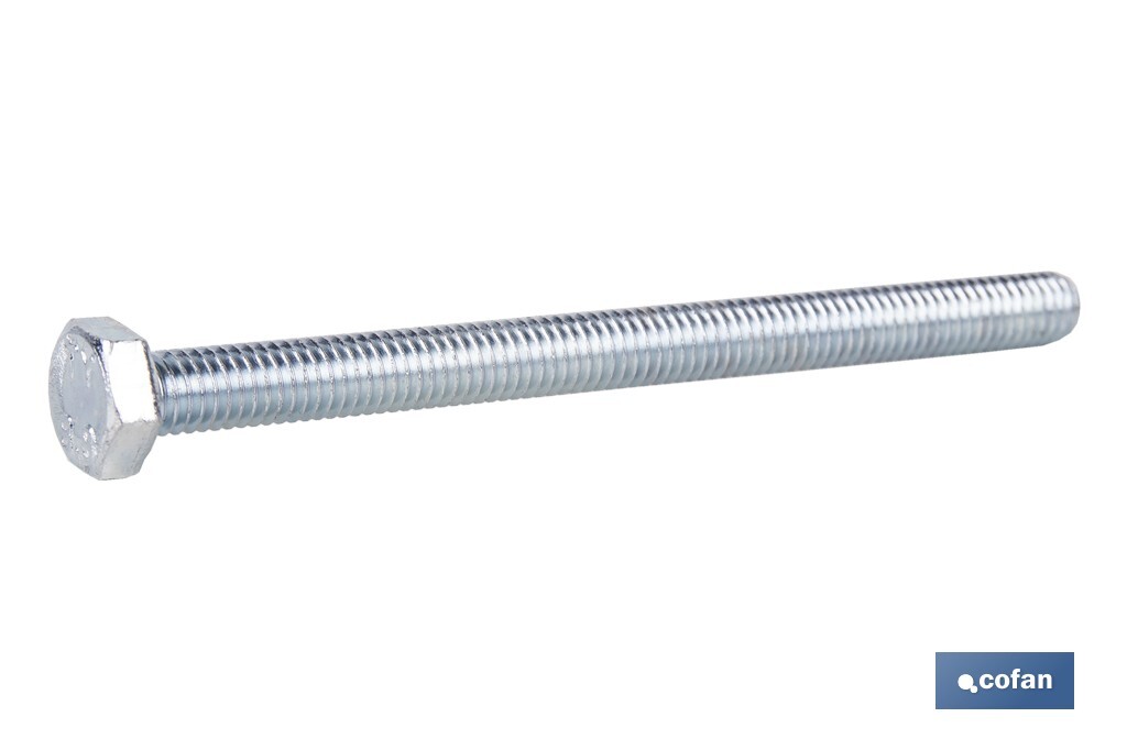 Tornillo con cabeza hexagonal DIN-933 | Rosca total | Clase 8.8 Zincado ! Medidas desde M-4 hasta M-24