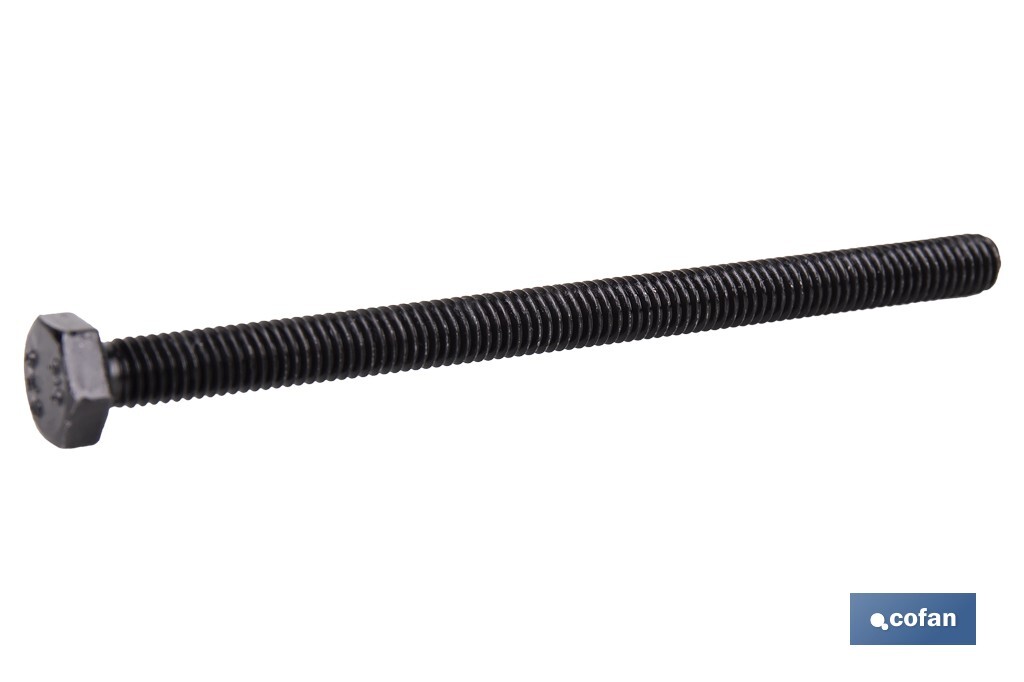 Tornillo con cabeza hexagonal DIN-933 | Rosca total | Clase 8.8 Negro | Medidas desde M-4 hasta M-30