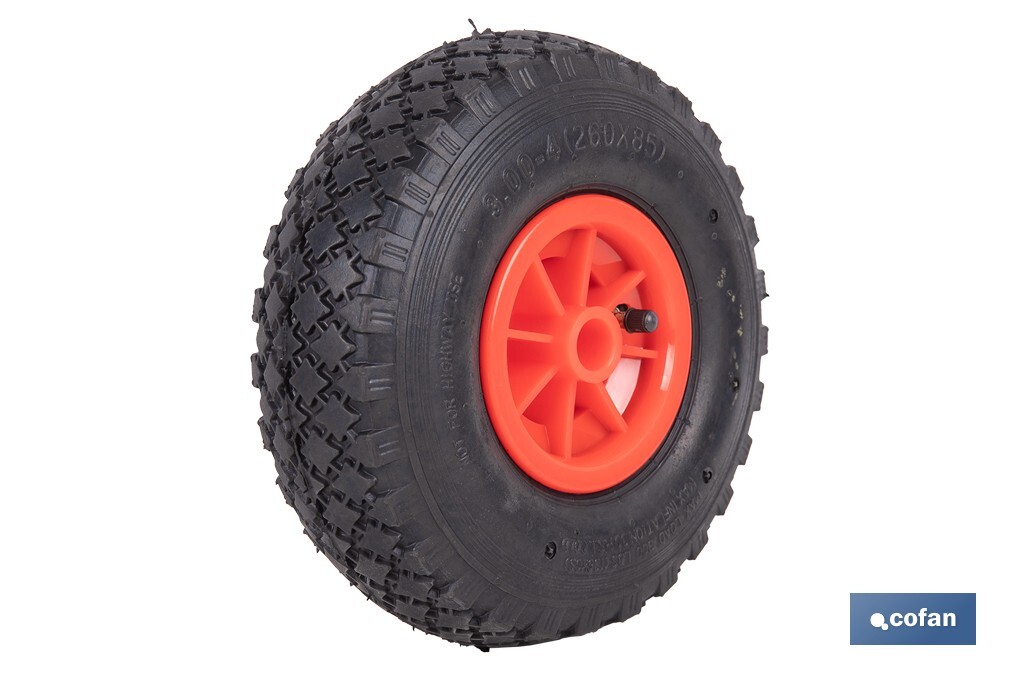 Rueda para carretilla de almacén | Sin rodamiento | Fabricada con llanta de ABS neumática