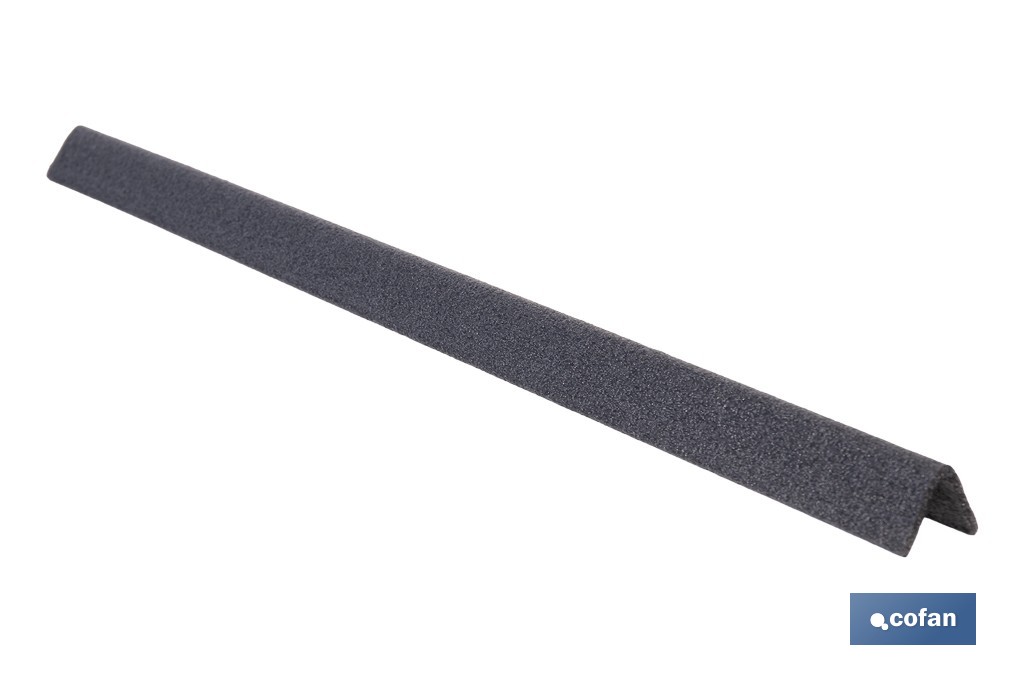Cantonera de espuma de tipo L | Material: polietileno | Longitud: 1 m | Color: gris | Protección de aristas y bordes