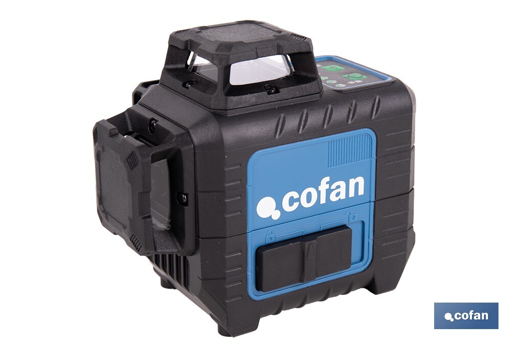 Nivel láser autonivelante de líneas cruzadas 3 x 360° | Modo automático y manual | Alta precisión | Incluye base magnética y ma