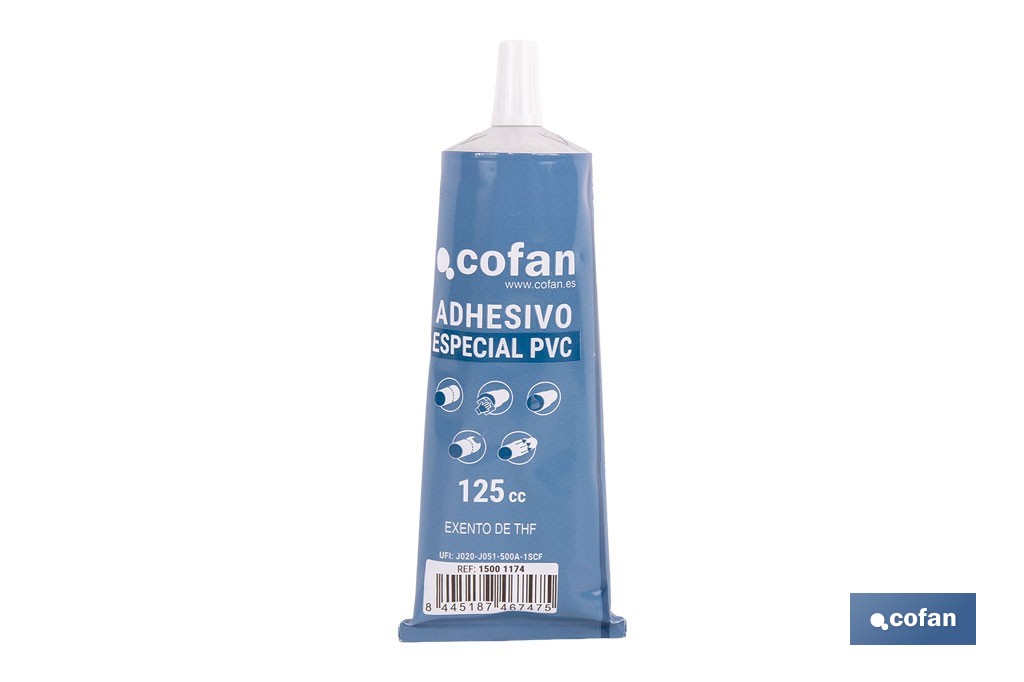 Adhesivo para PVC | Gel para uniones de secado muy rápido ideal para tuberías | Dos capacidades: 125 o 250 ml