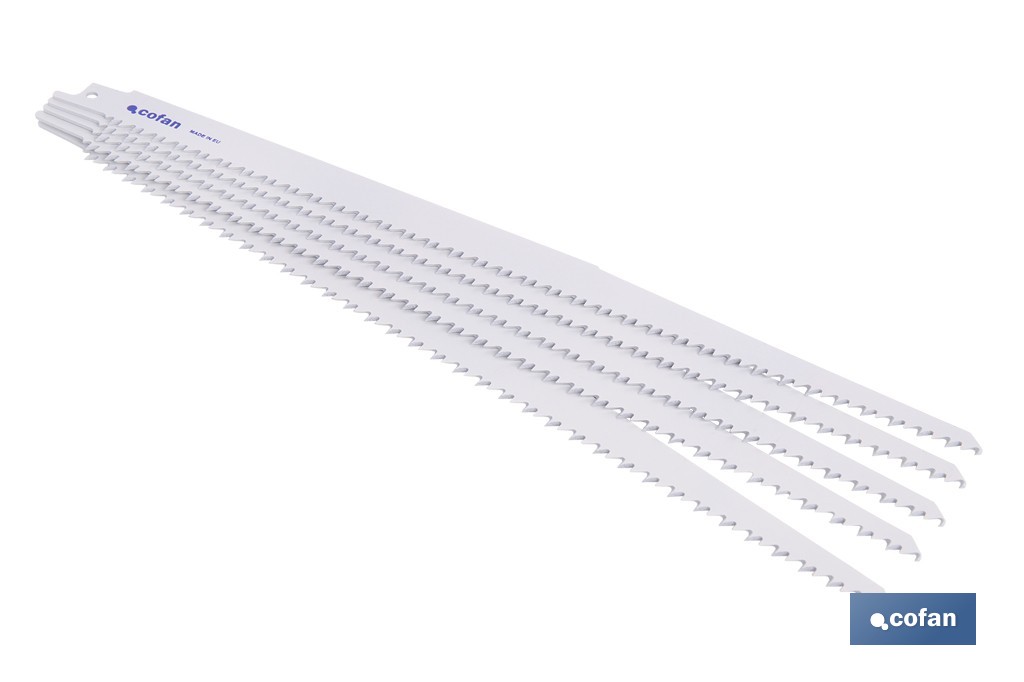 Hojas de sierra de sable universales HCS para madera seca, aglomerado y plásticos | Packs de 5 unidades | Disponibles en difere