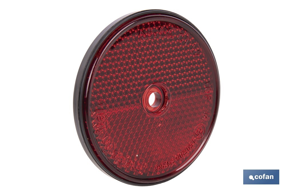 Catadióptricos redondos sin tornillo | Producto homologado | Diámetro: 60 mm | Tornillo no incluido | Disponibles en 3 colores 