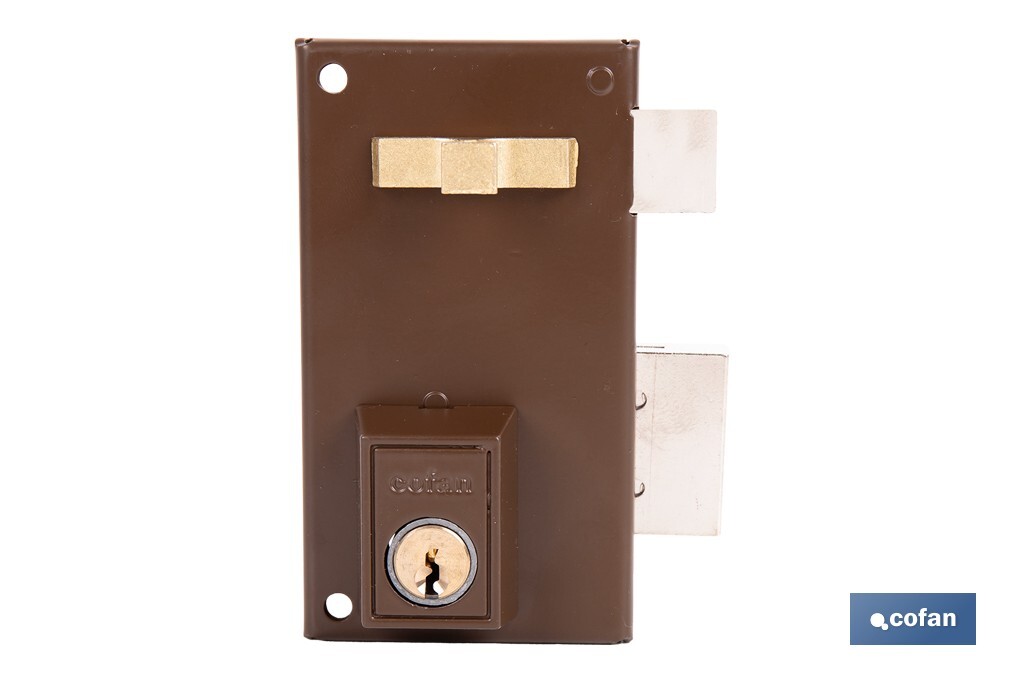 Cerradura de sobreponer de derecha | Adaptable al modelo 56A | Cilindro de Ø25 mm | Incluye 3 llaves | Disponible en dos medida