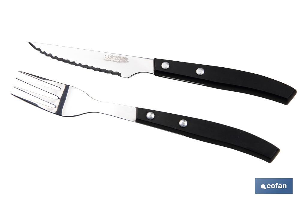 Pack 3 Cuchillos + 3 Tenedores Mod. Vittorio Negro