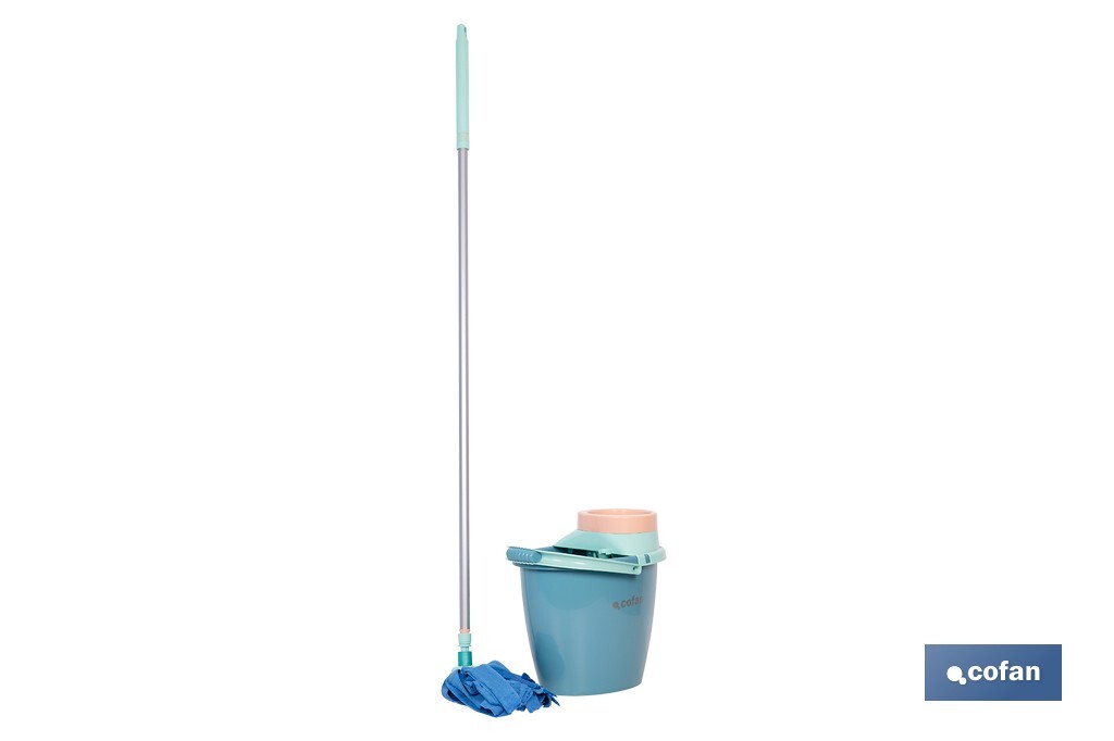 Pack de fregona con cubo y escurridor fácil | Capacidad de cubo de 14 litros