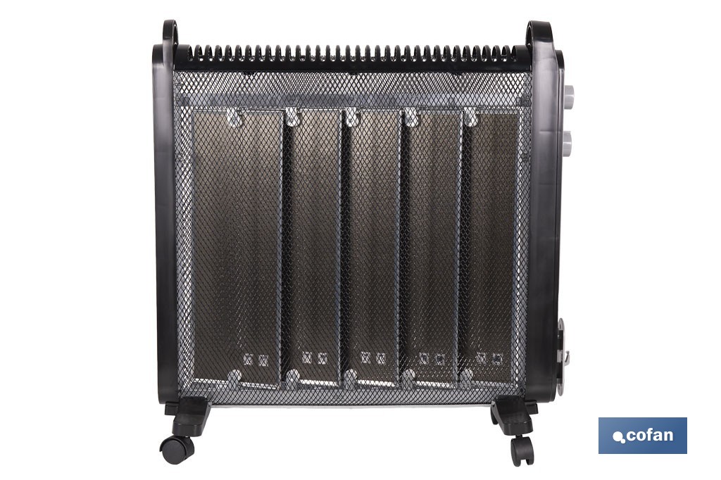 Radiador de mica 2000 W con termostato ajustable | Calefactor silencioso portátil de bajo consumo| Disponible en diferentes col