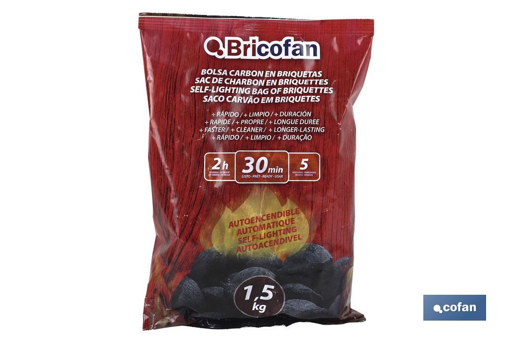 Bolsa Carbón en Briquetas Autoencendible 1,5 kg