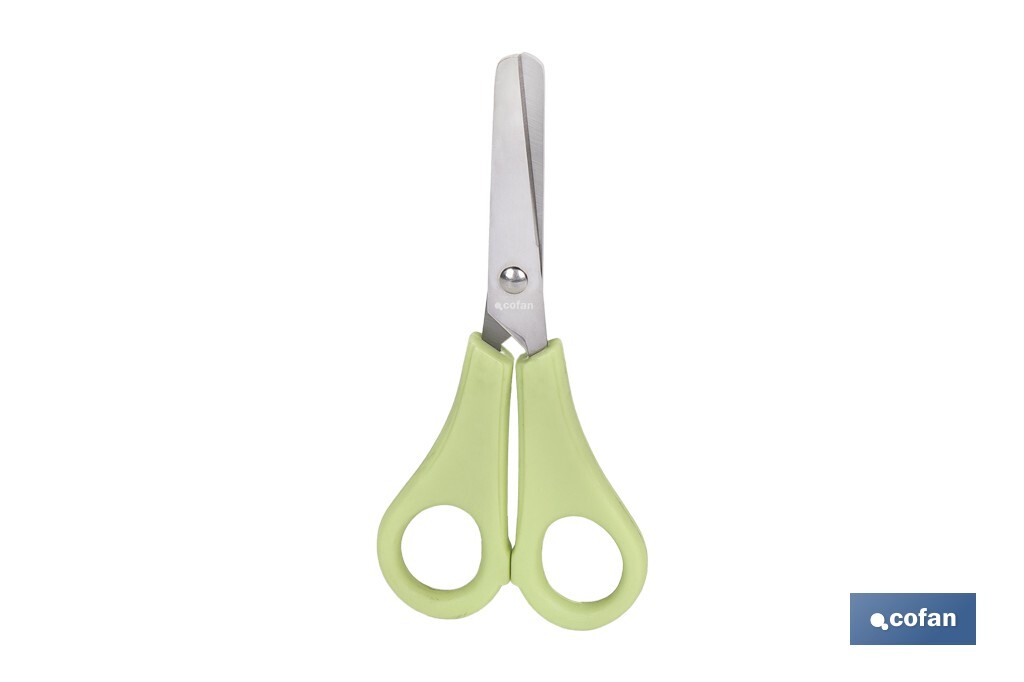 Tijeras escolares con punta redonda | Inlcuye escala de medición | Ideal para niños y tareas escolares | Longitud: 13,3 cm
