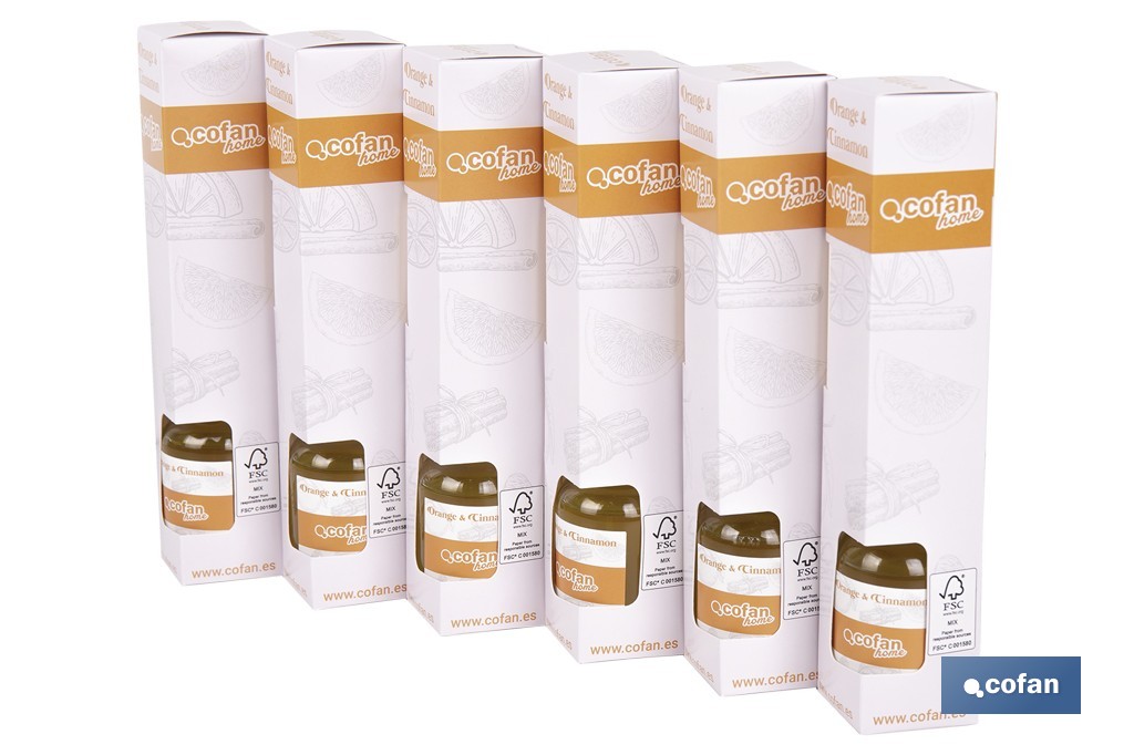 Ambientador de varillas | Aroma a naranja y canela | Difusor con varillas de ratán