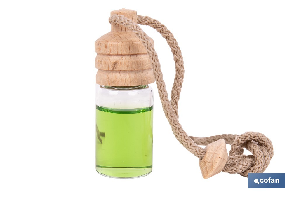 Ambientador de coche con aroma a té verde y lima | Tapón de madera