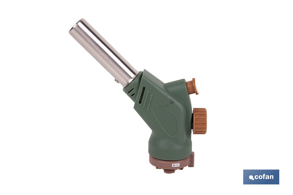 Soplete de gas piezoeléctrico | Potencia: 1,1 kW | Compatible con cartuchos de gas de 220 g | Ideal para cocina, soldadura y br