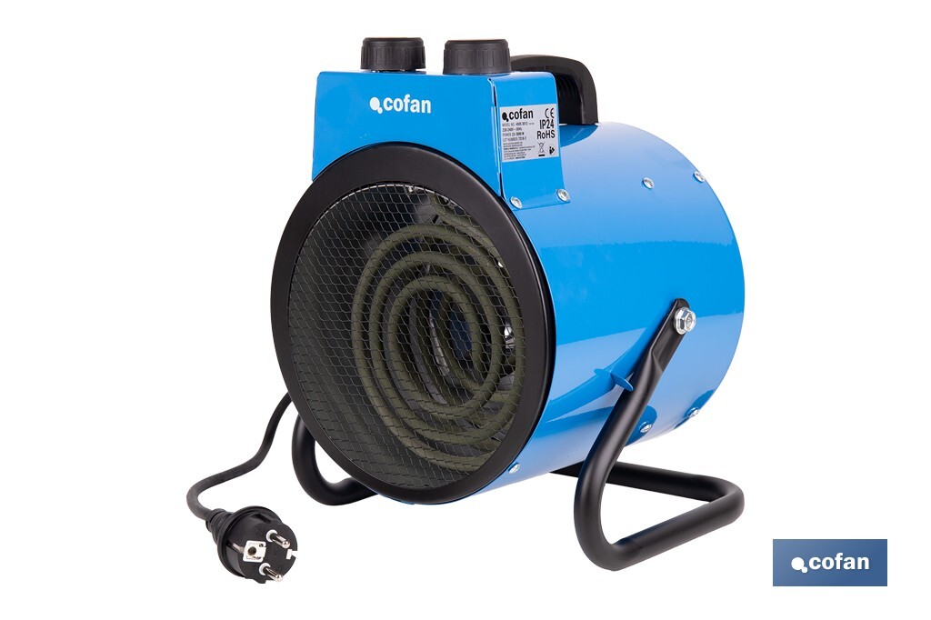 Calefactor industrial | Potencia: 3000 W | Función ventilador | Termostato ajustable | Protección IP24