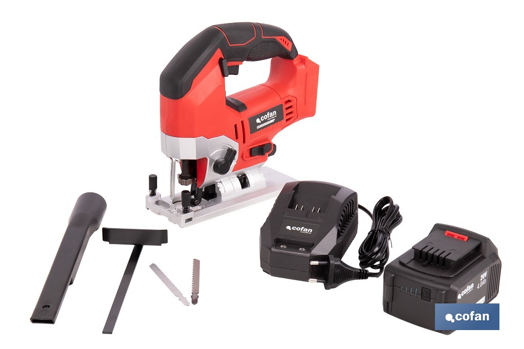 Sierra de calar a batería con motor brushless | Velocidad variable | Acción pendular | Disponible con y sin batería y cargador