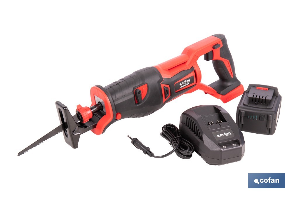 Sierra de sable a batería con motor brushless | Potencia: 20 V | Velocidad variable | Corte en madera y metal | Disponible con 