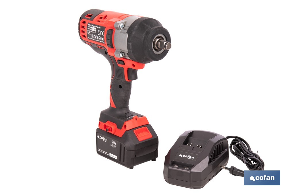 Pistola de impacto 1/2 a batería con motor brushless | Potencia: 20 V | Velocidad de 1800 rpm | 400–1000 Nm | Disponible con y 