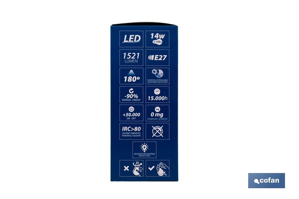 Bombillas LED regulable E27 14 W 1521 lúmenes | 5 CCT regulable, ahorro de energía y larga duración | Pack de 3 bombillas