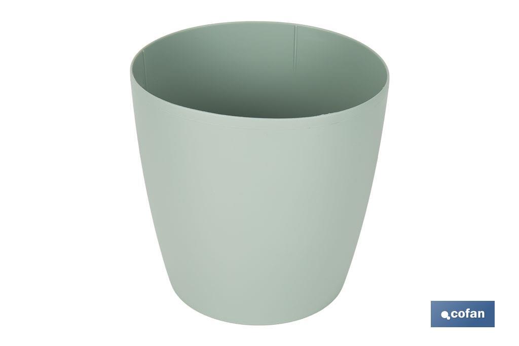 Maceta de polipropileno redonda en color verde agua | Especial para plantas y flores | Perfecta para colocar en exterior o en i