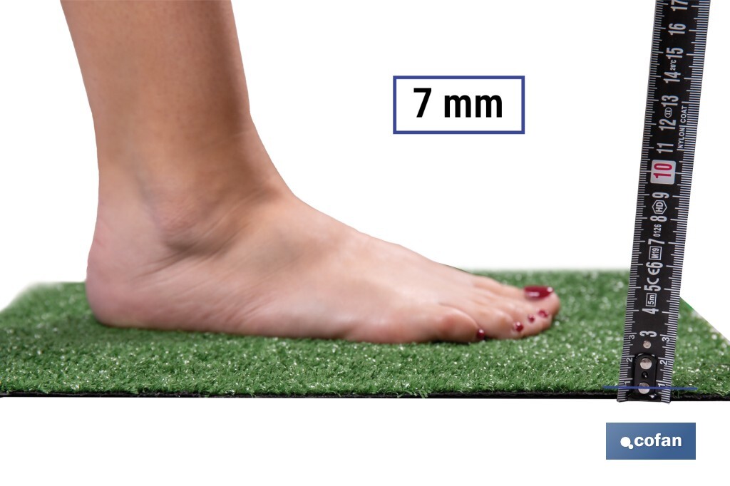 Césped artificial con pelo de altura de 7 mm | Ligero y muy fácil de colocar