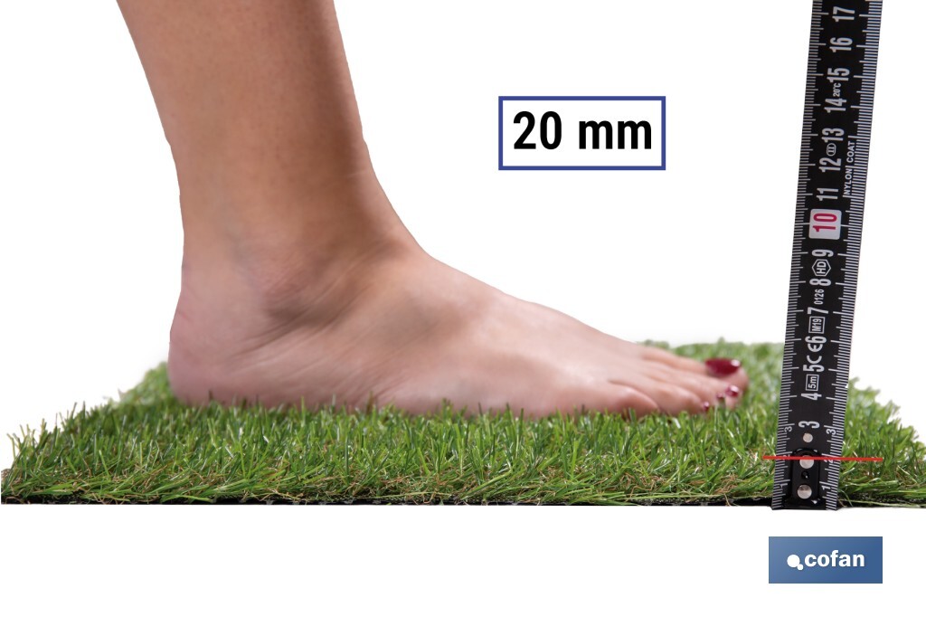 Césped artificial 20 mm para terraza y jardín | Modelo acolchado, confortable y resistente | Ideal para exteriores y piscinas