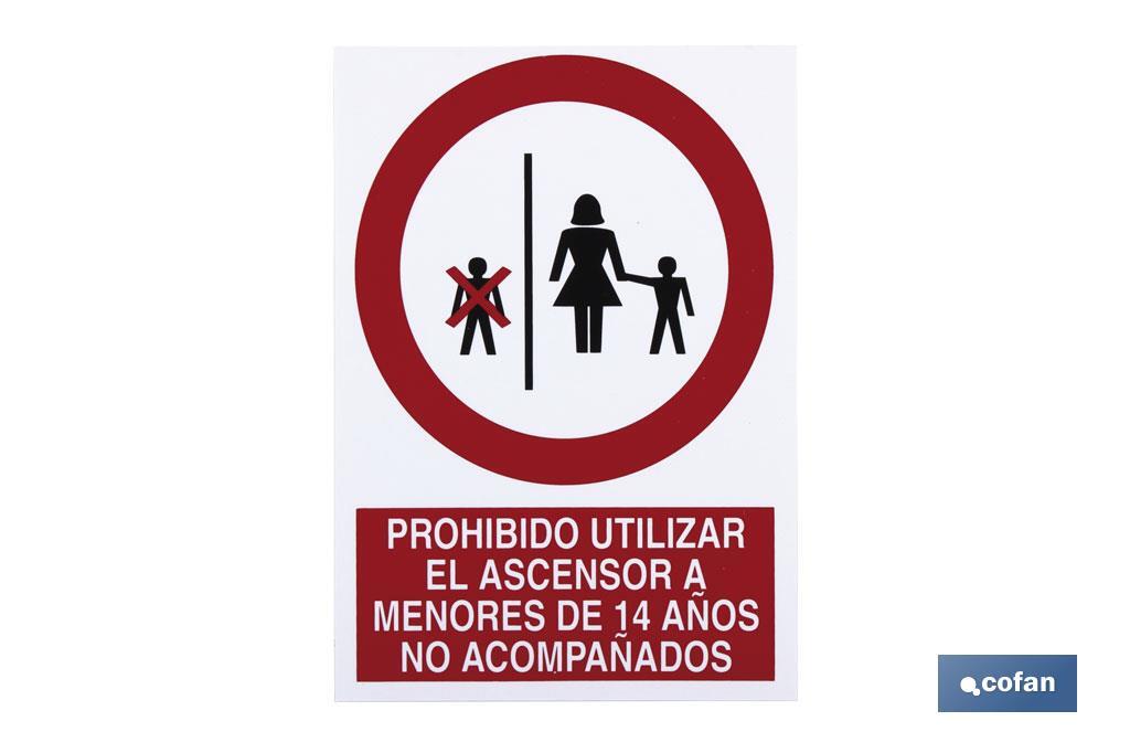 Prohibido ascensor a menores 14 años